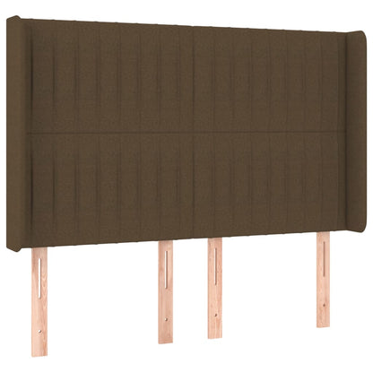 Hoofdbord Led Stof 147 x 16 x 118/128 cm Donkerbruin