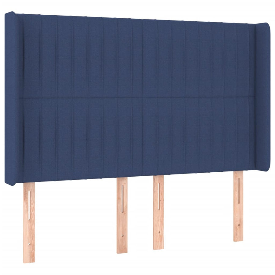 Hoofdbord Led Stof 147 x 16 x 118/128 cm Blauw