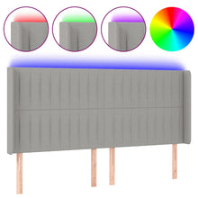 Hoofdbord Led Stof 163 x 16 x 118/128 cm Lichtgrijs