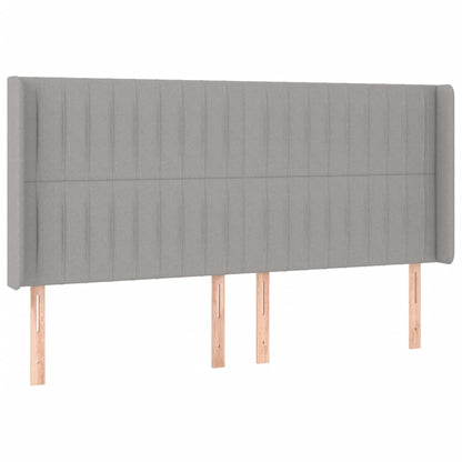 Hoofdbord Led Stof 163 x 16 x 118/128 cm Lichtgrijs