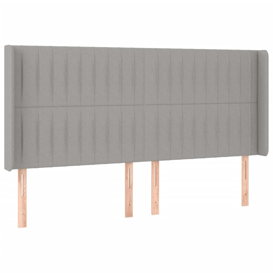 Hoofdbord Led Stof 163 x 16 x 118/128 cm Lichtgrijs