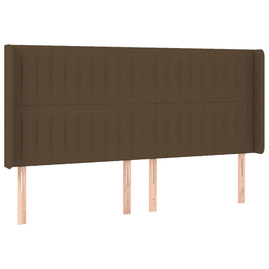 Hoofdbord Led Stof 163 x 16 x 118/128 cm Donkerbruin