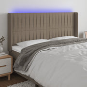 Hoofdbord LED 163x118/128 cm stof taupe