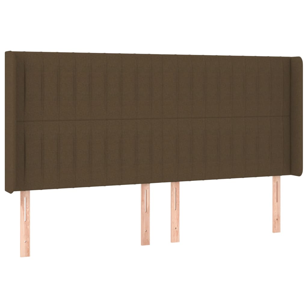 Hoofdbord Led Stof 183 x 16 x 118/128 cm Donkerbruin