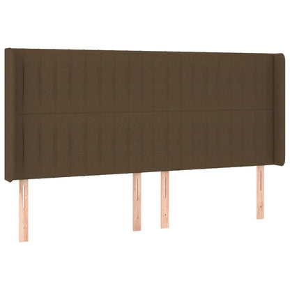 Hoofdbord Led Stof 183 x 16 x 118/128 cm Donkerbruin