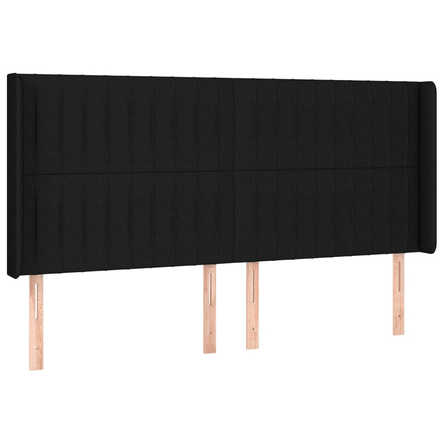 Hoofdbord Led Stof 203 x 16 x 118/128 cm Zwart