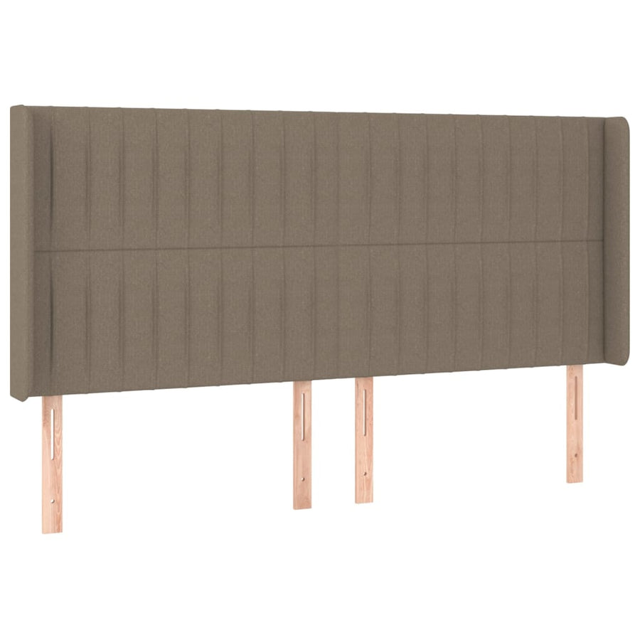 Hoofdbord Led Stof 203 x 16 x 118/128 cm Taupe
