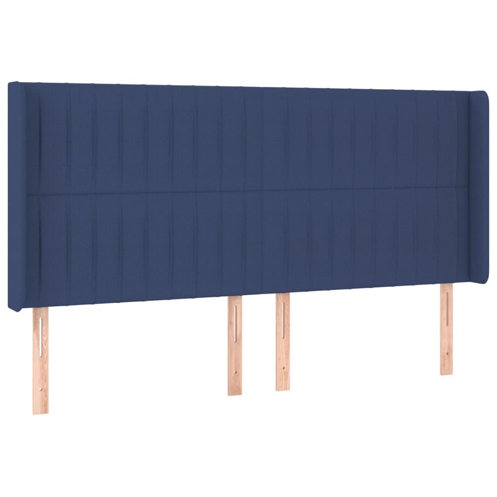 Hoofdbord Led Stof 203 x 16 x 118/128 cm Blauw