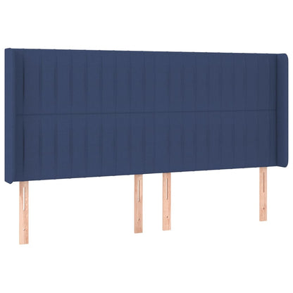 Hoofdbord Led Stof 203 x 16 x 118/128 cm Blauw