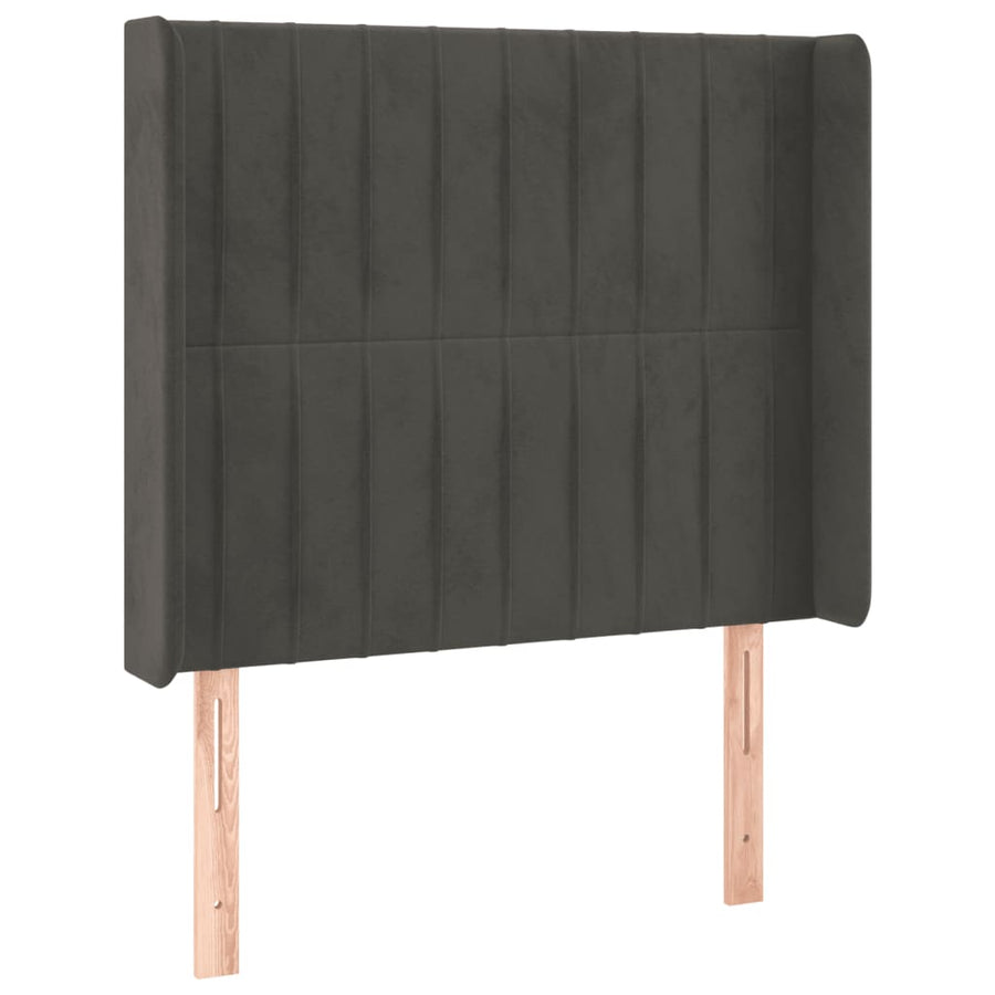 Hoofdbord Led Fluweel 83 x 16 x 118/128 cm Donkergrijs