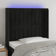 Hoofdbord 83x16x118/128 cm fluweel zwart LED