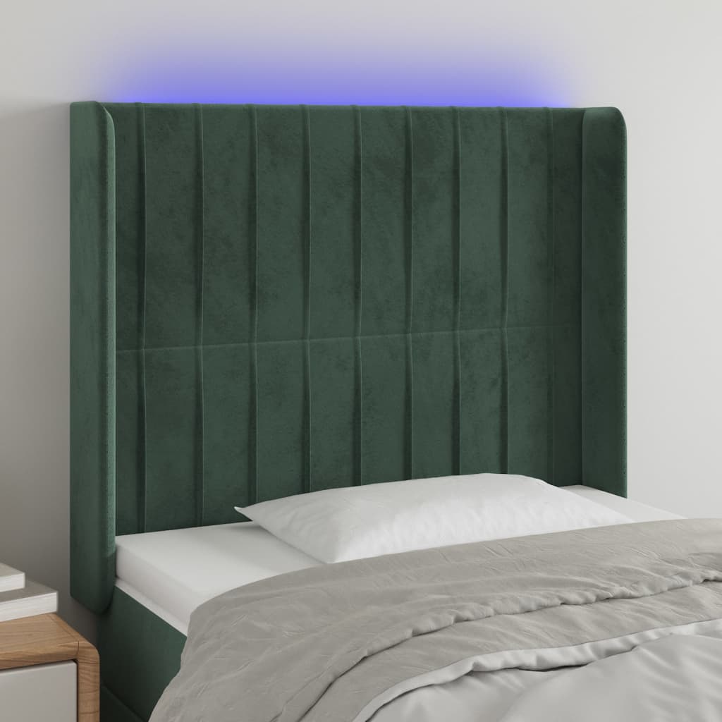 Hoofdbord Led Fluweel 83 x 16 x 118/128 cm