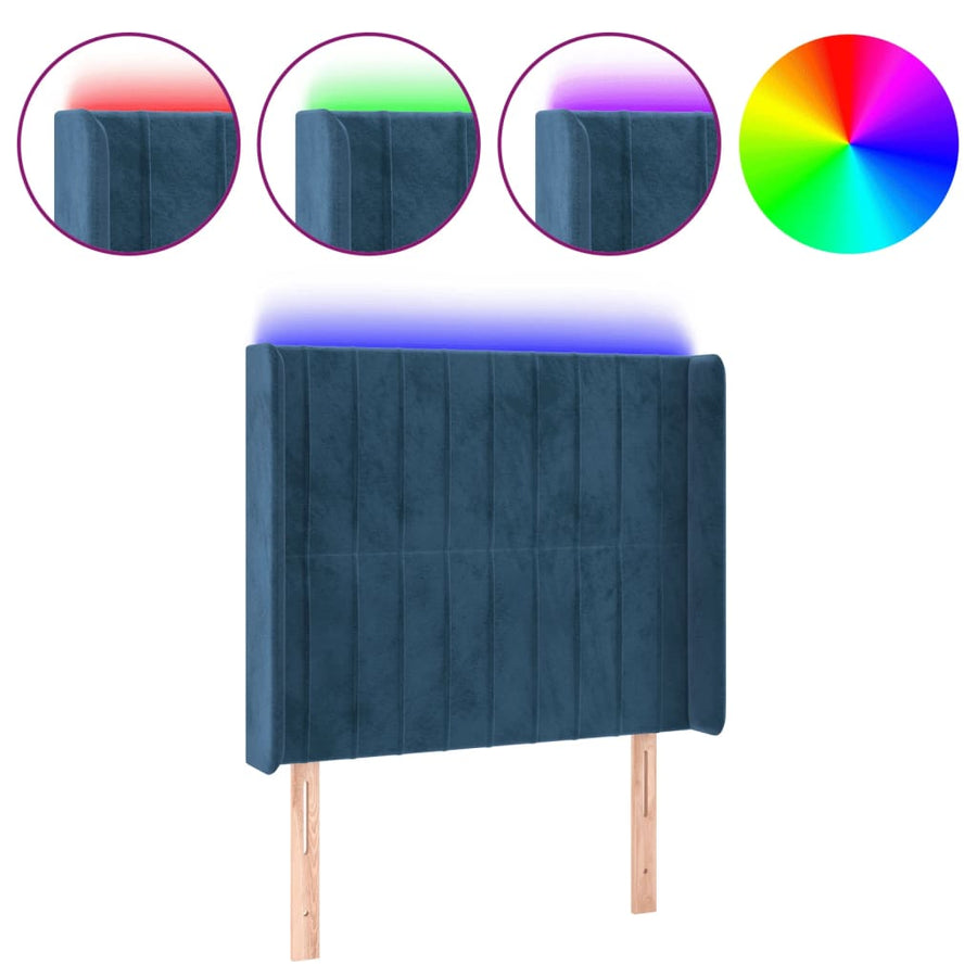 Hoofdbord Led Fluweel 83 x 16 x 118/128 cm