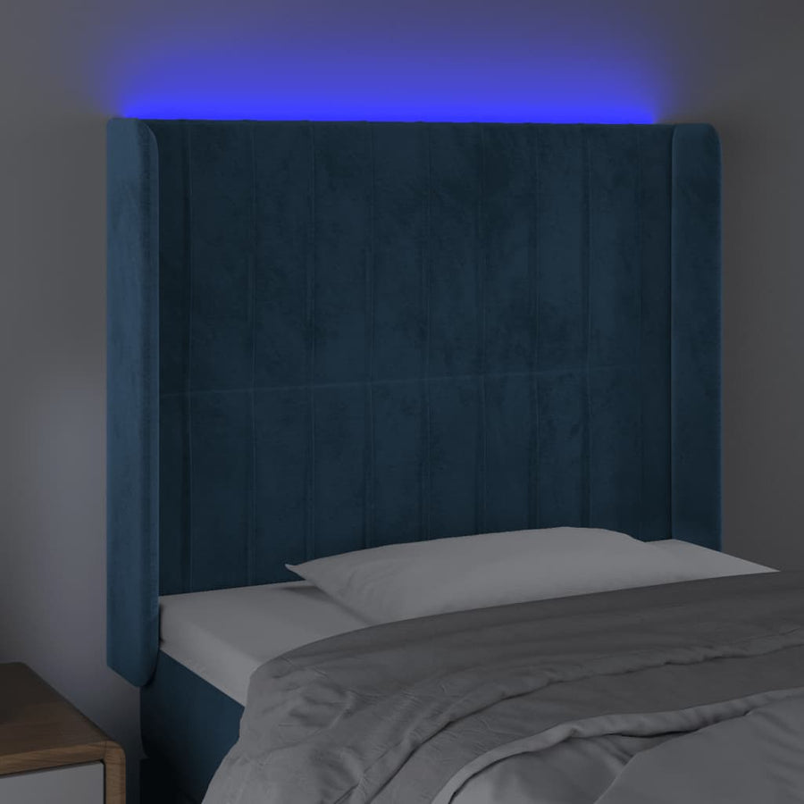 Hoofdbord Led Fluweel 83 x 16 x 118/128 cm