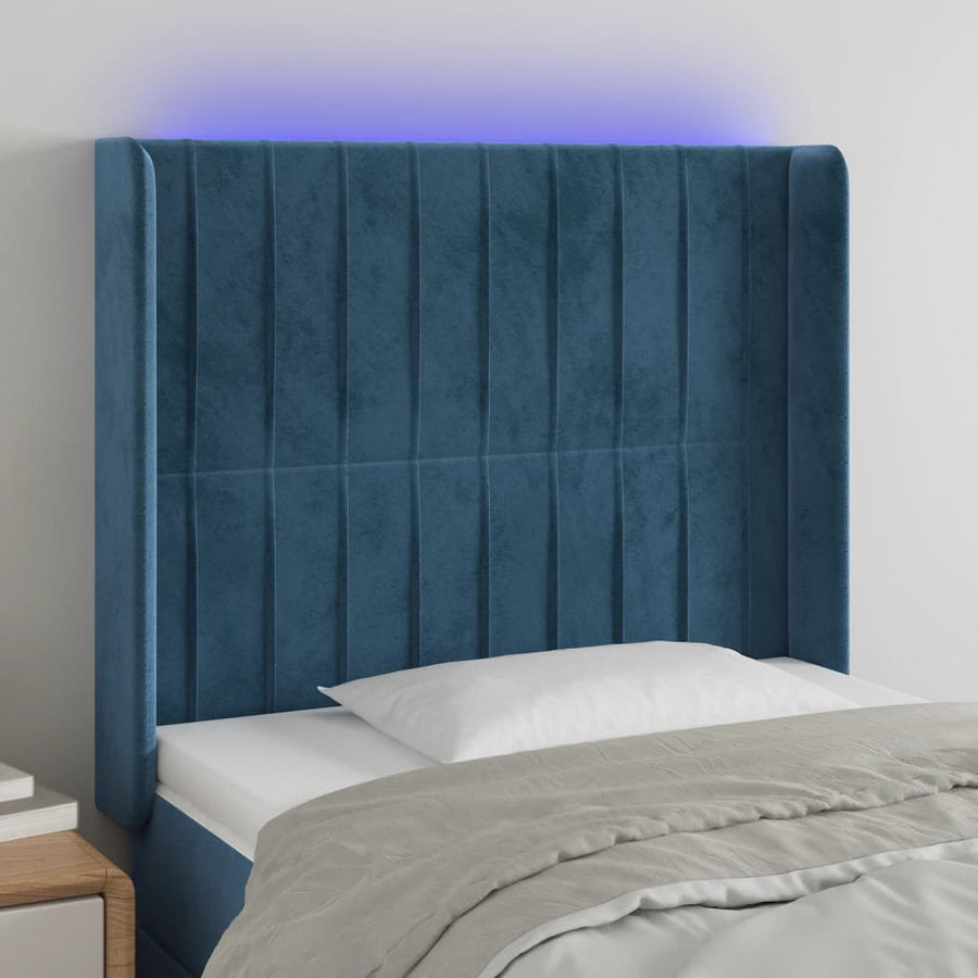 Hoofdbord Led Fluweel 83 x 16 x 118/128 cm