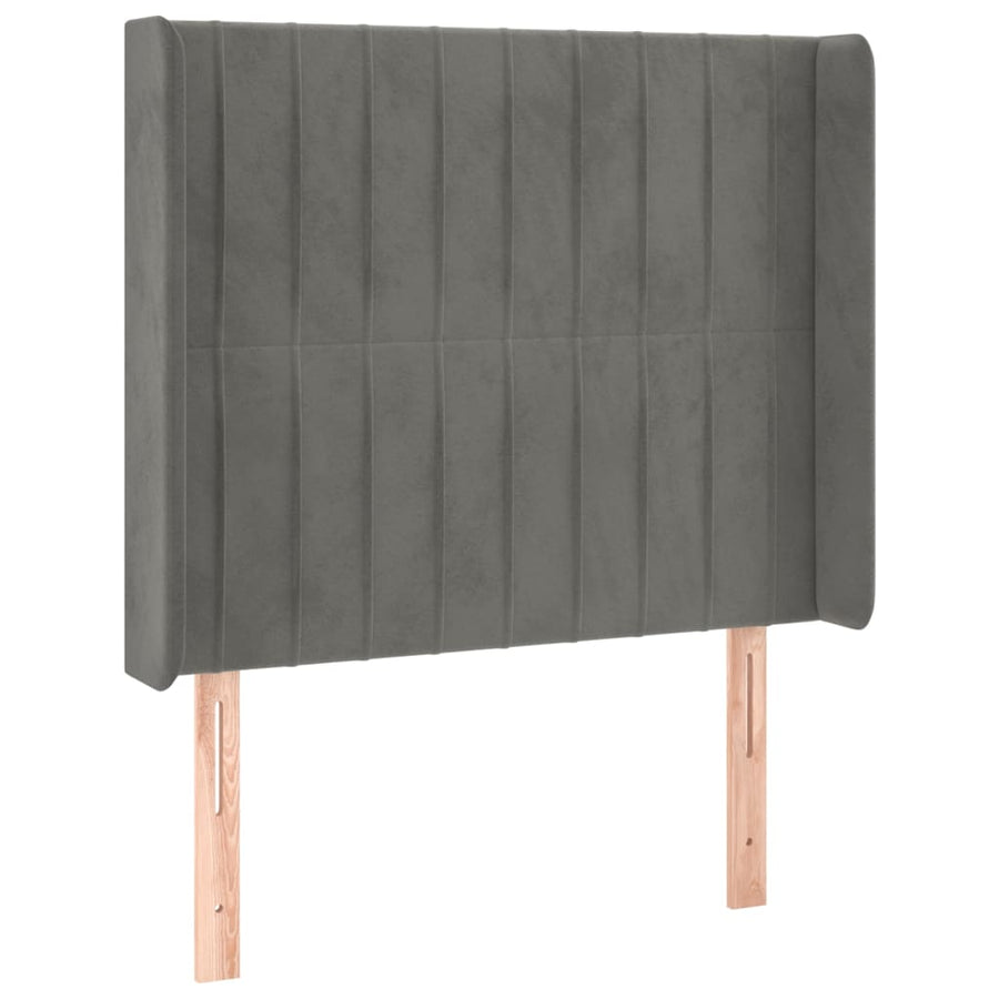 Hoofdbord Led Fluweel 93 x 16 x 118/128 cm Lichtgrijs