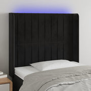Headboard LED 93x16x118/128 cm velvet black