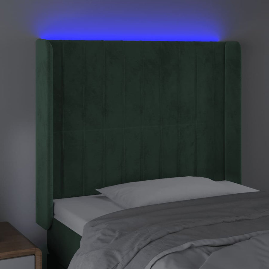 Hoofdbord Led Fluweel 93 x 16 x 118/128 cm