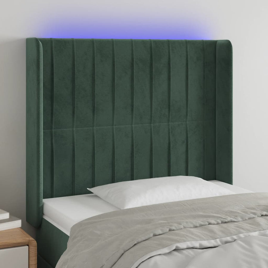 Hoofdbord Led Fluweel 93 x 16 x 118/128 cm