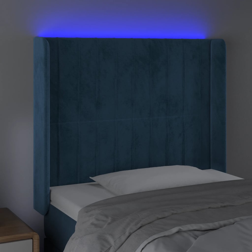 Hoofdbord Led Fluweel 93 x 16 x 118/128 cm