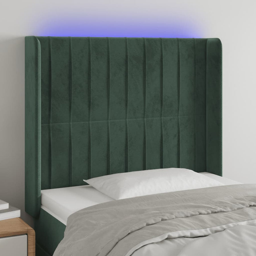Hoofdbord Led Fluweel 103 x 16 x 118/128 cm