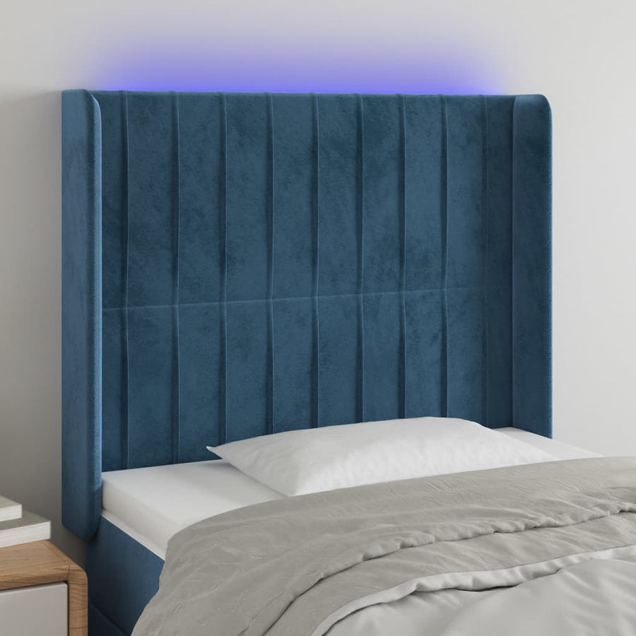 Hoofdbord Led Fluweel 103 x 16 x 118/128 cm