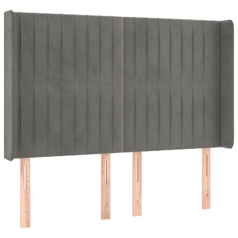 Hoofdbord Led Fluweel 1 147 x 16 x 118/128 cm Lichtgrijs
