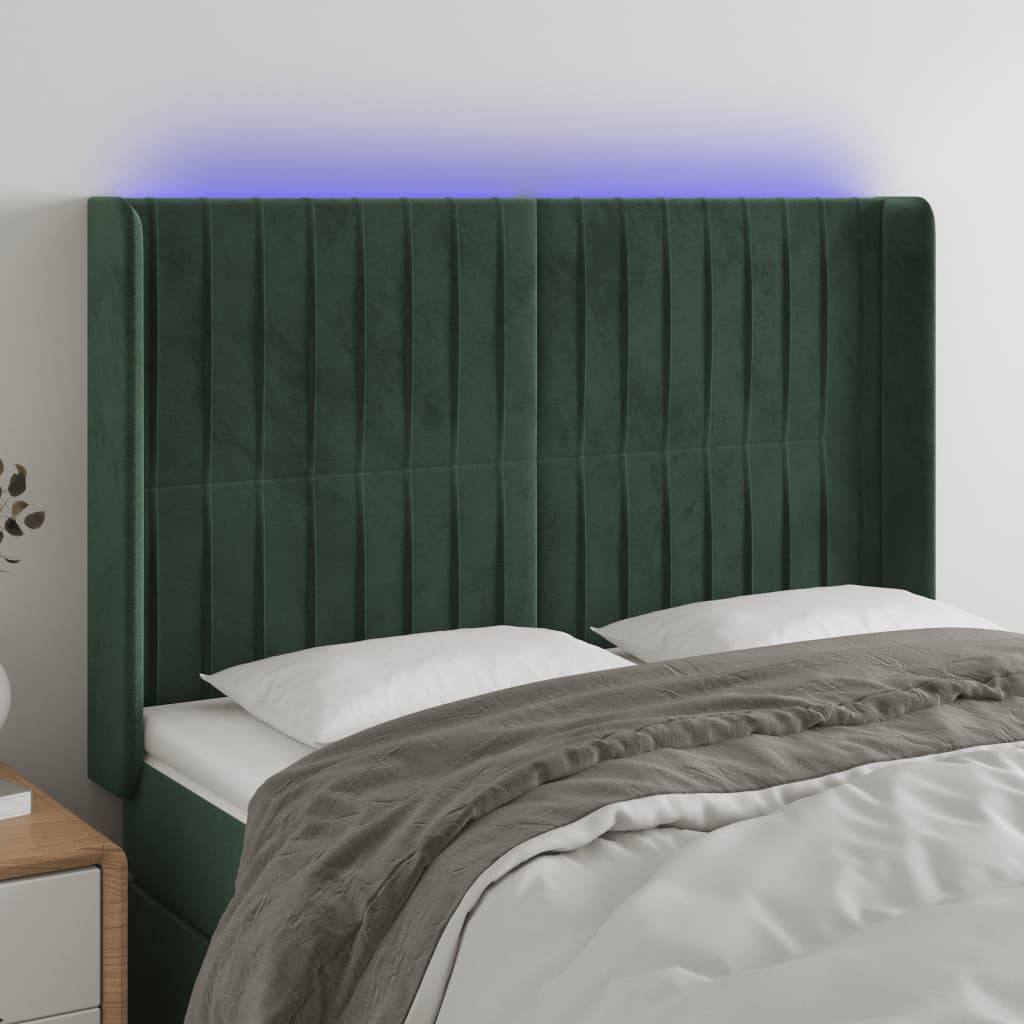 Hoofdbord Led Fluweel 147 x 16 x 118/128 cm