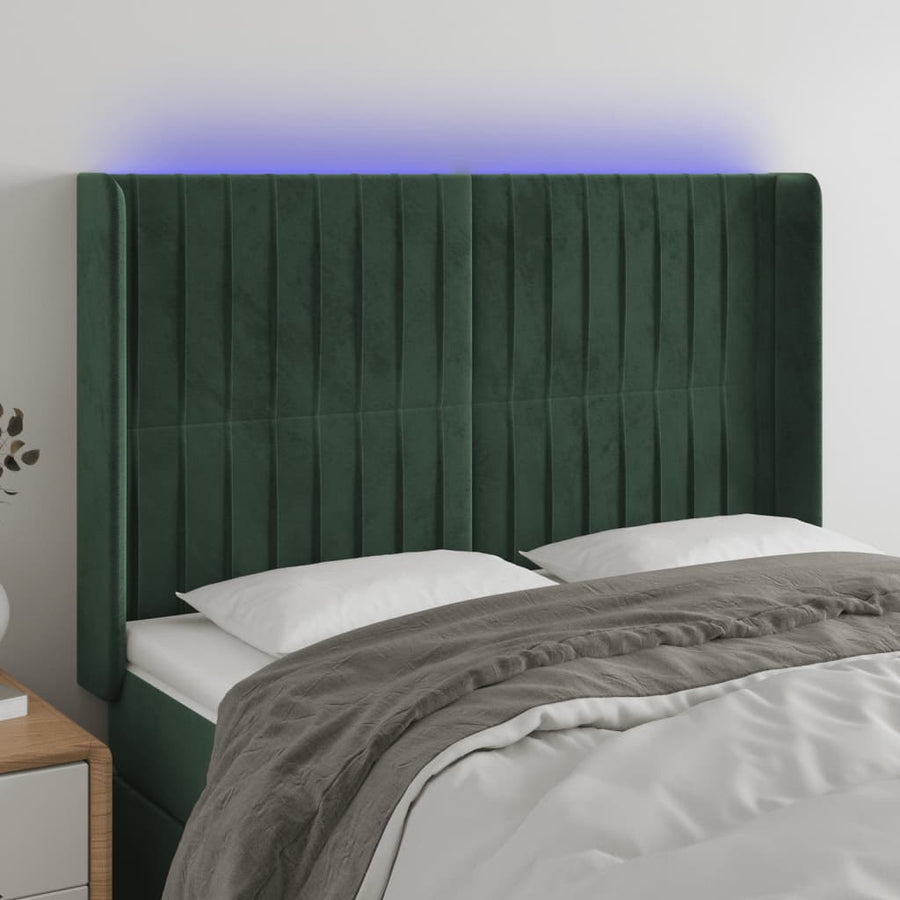 Hoofdbord Led Fluweel 147 x 16 x 118/128 cm