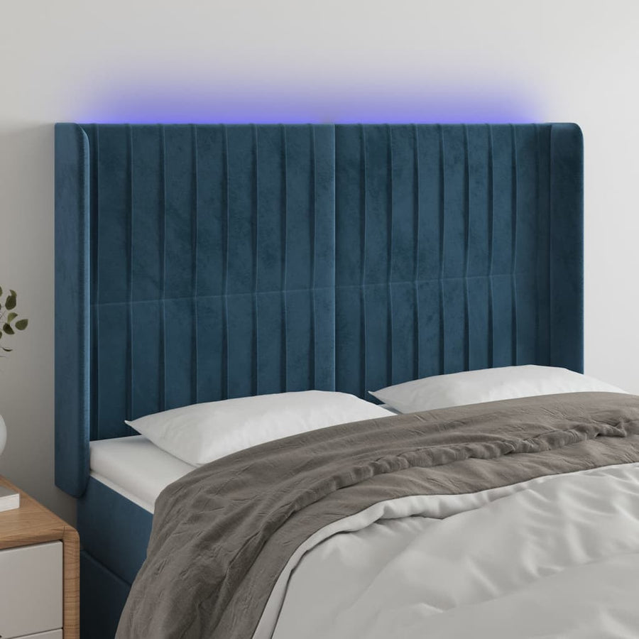 Hoofdbord Led Fluweel 147 x 16 x 118/128 cm