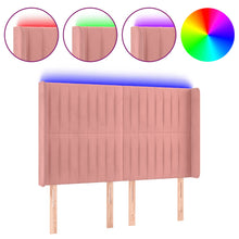 Hoofdbord Led Fluweel 147 x 16 x 118/128 cm Roze
