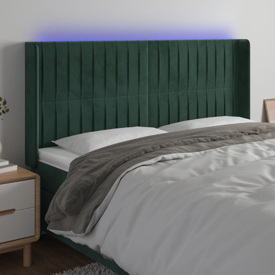 Hoofdbord Led Fluweel 163 x 16 x 118/128 cm