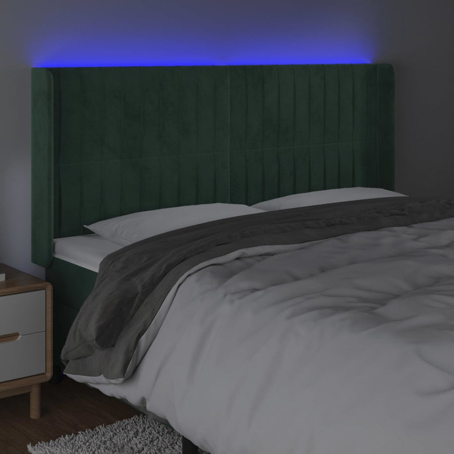 Hoofdbord Led Fluweel 183 x 16 x 118/128 cm