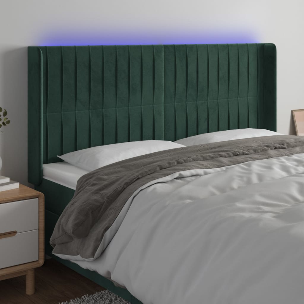 Hoofdbord Led Fluweel 183 x 16 x 118/128 cm