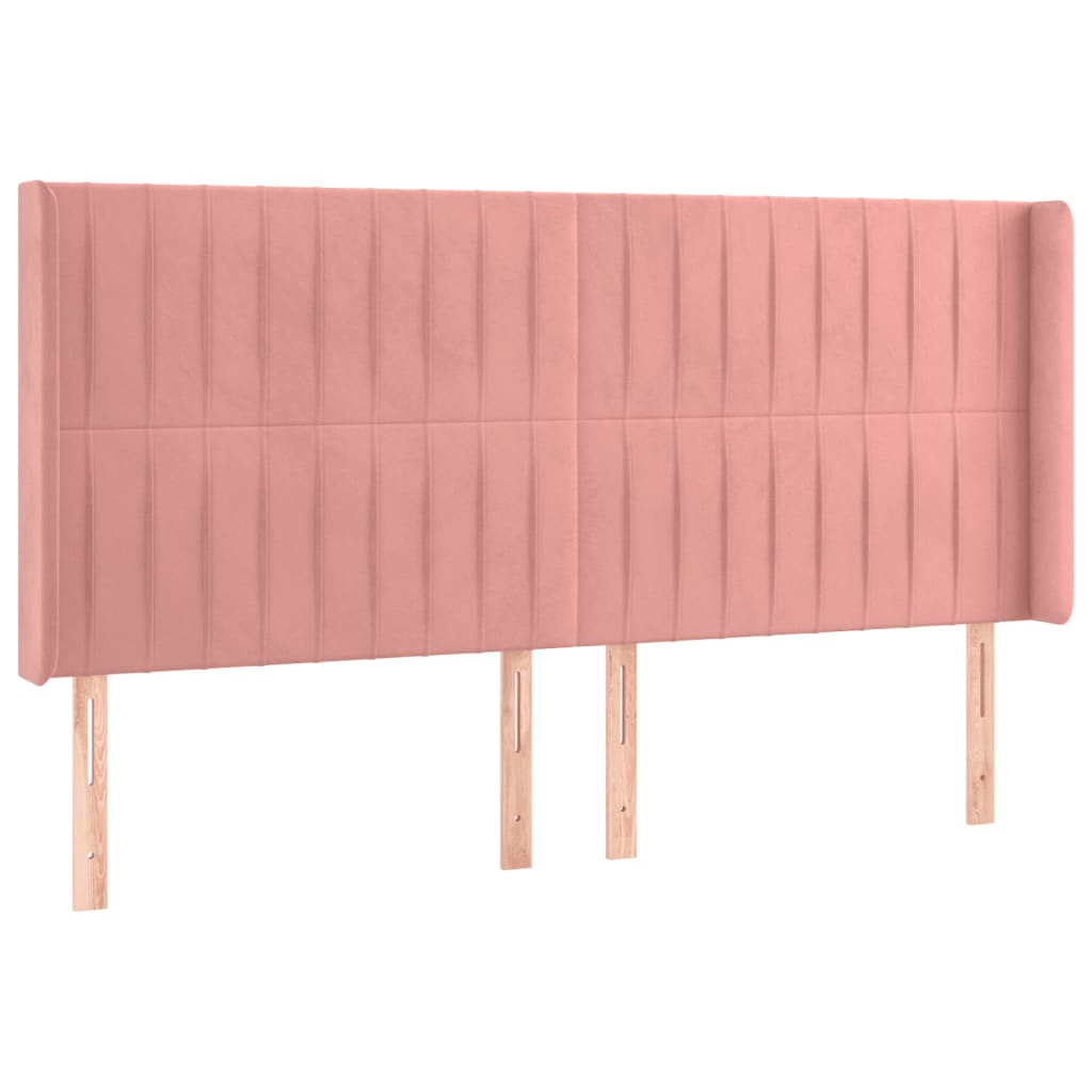 Hoofdbord Led Fluweel 183 x 16 x 118/128 cm Roze