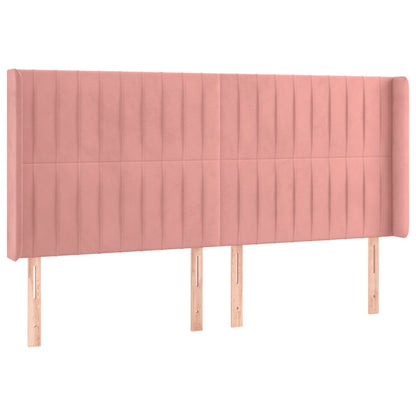 Hoofdbord Led Fluweel 183 x 16 x 118/128 cm Roze