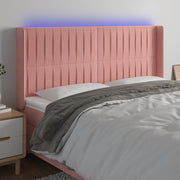 Headboard LED 183x16x118/128 cm velvet pink