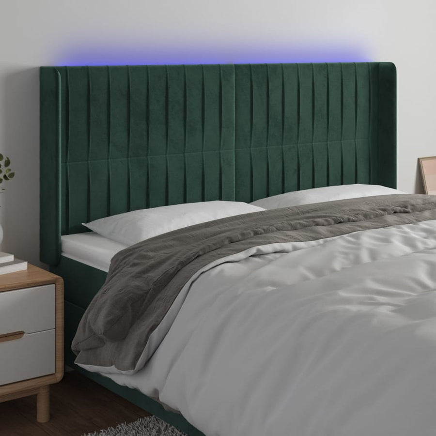 Hoofdbord Led Fluweel 203 x 16 x 118/128 cm