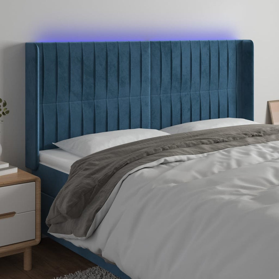 Hoofdbord Led Fluweel 203 x 16 x 118/128 cm