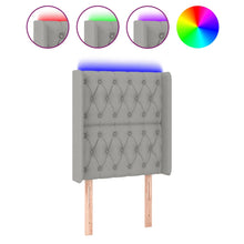 Hoofdbord Led Stof 83 x 16 x 118/128 cm Lichtgrijs