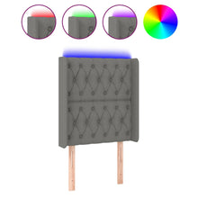Hoofdbord Led Stof 83 x 16 x 118/128 cm Donkergrijs