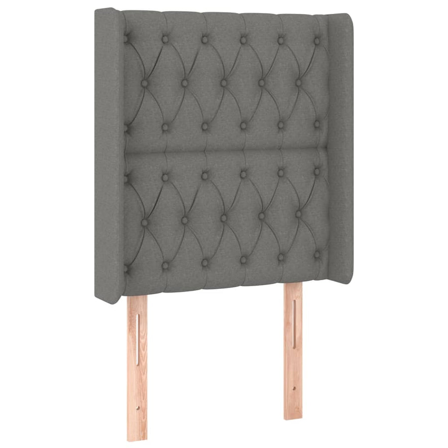 Hoofdbord Led Stof 83 x 16 x 118/128 cm Donkergrijs