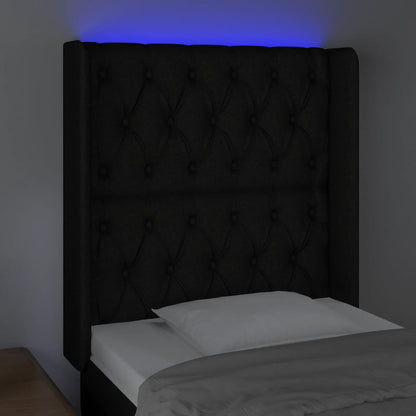 Hoofdbord Led Stof 83 x 16 x 118/128 cm Zwart