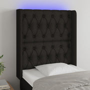 Hoofdbord 83x16x118/128 cm stof zwart met LED
