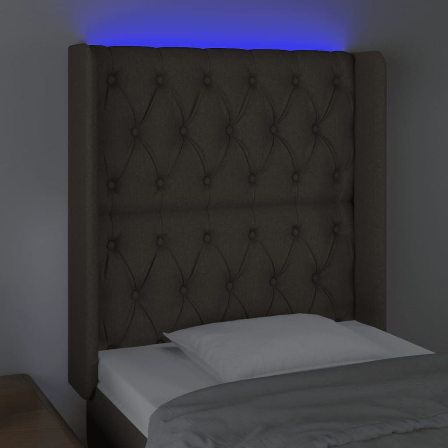 Hoofdbord Led Stof 83 x 16 x 118/128 cm Taupe