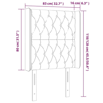 Hoofdbord Led Stof 83 x 16 x 118/128 cm Taupe