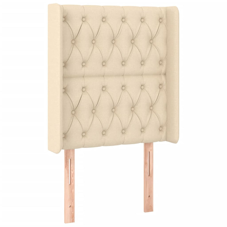 Hoofdbord Led Stof Kleurig 83 x 16 x 118/128 cm Crème