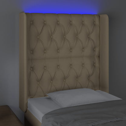 Hoofdbord Led Stof Kleurig 83 x 16 x 118/128 cm Crème