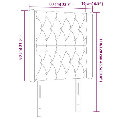 Hoofdbord Led Stof Kleurig 83 x 16 x 118/128 cm Crème