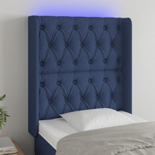 Hoofdbord Led Stof 83 x 16 x 118/128 cm Blauw